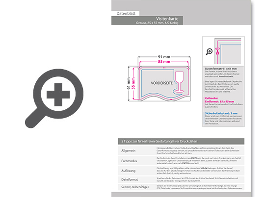 Product Bild visitenkarte_genuss__85_x_55_mm__1-seitig__4_0-farbig_cmyk